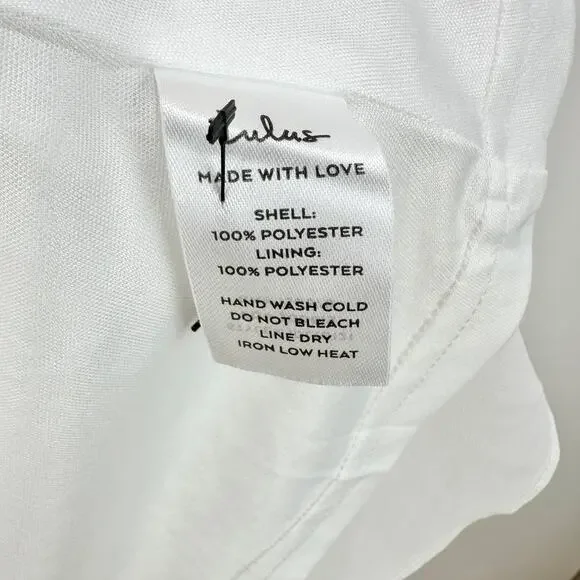 Lulus Classic Elegance White Chiffon Sleeveless Mock Neck Mini Dress Medium - Picture 9 of 10